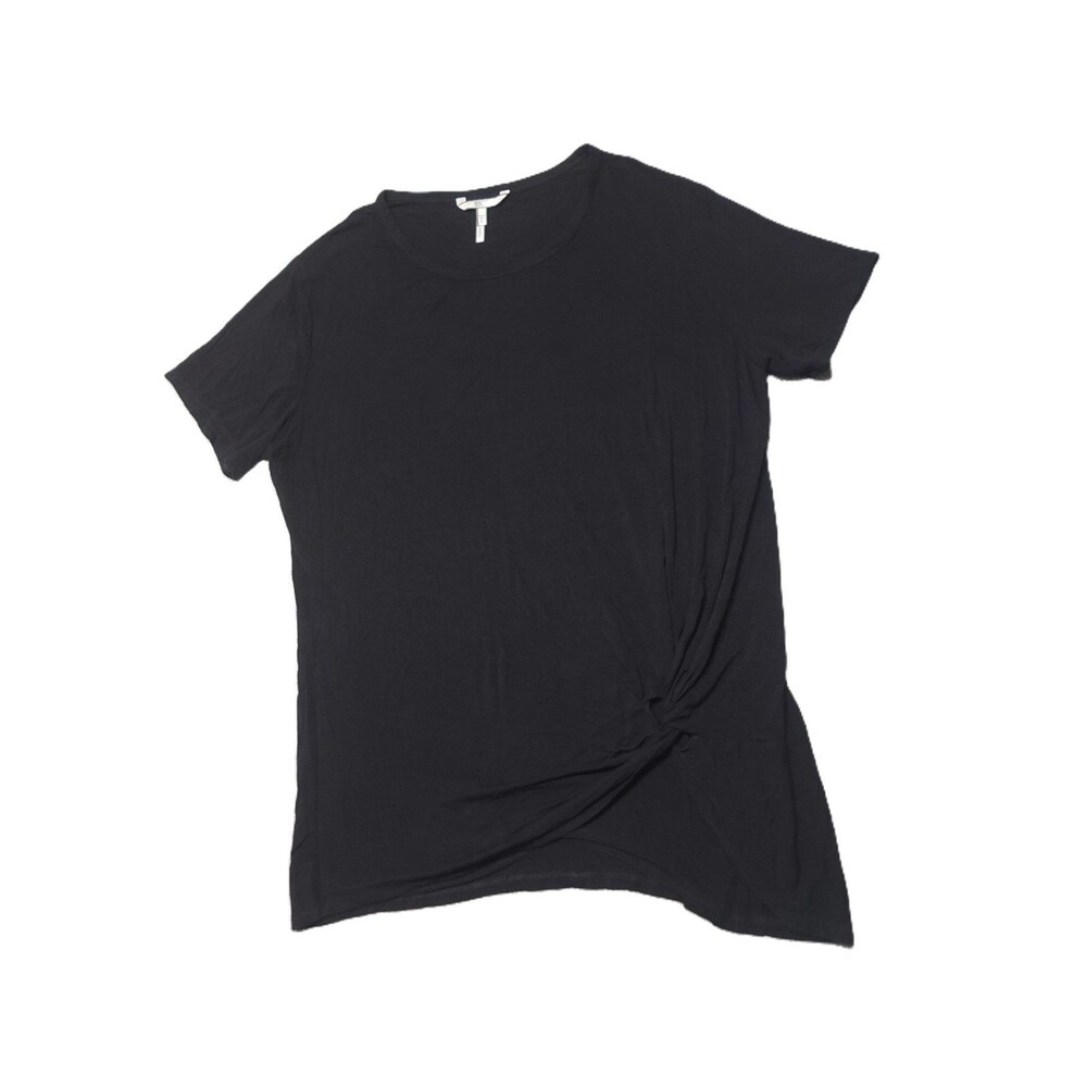 BKE Knotted T Shirt Womens Size L Stretch Short Sleeve Black Top